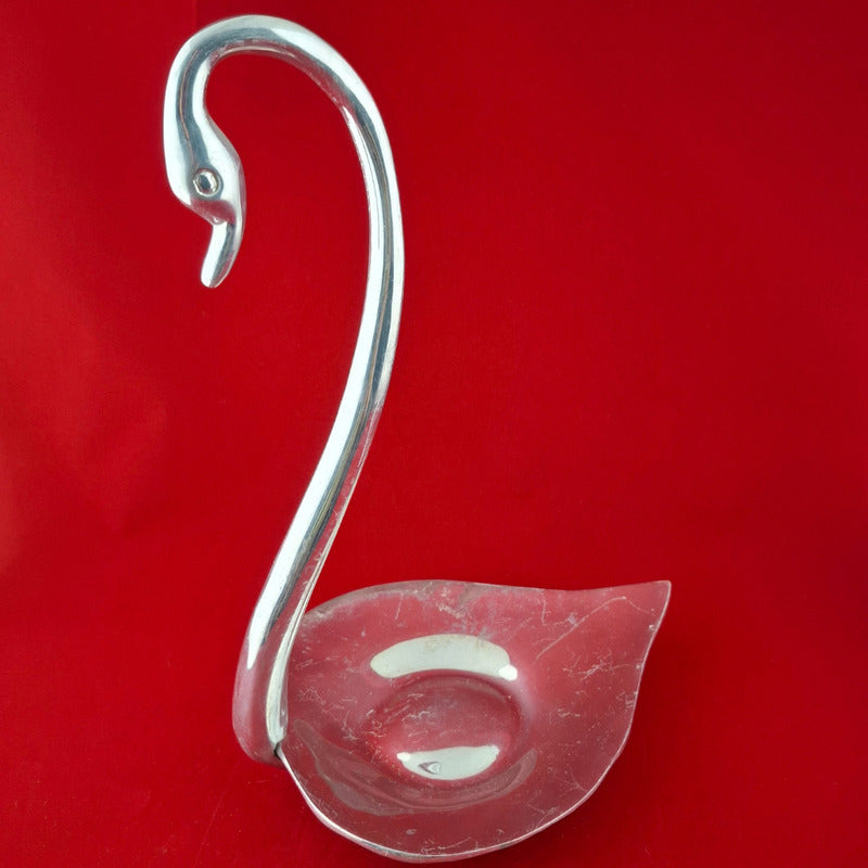 Cisne Decorativo De Pewter Centro De Mesa Elegante 34 Cm
